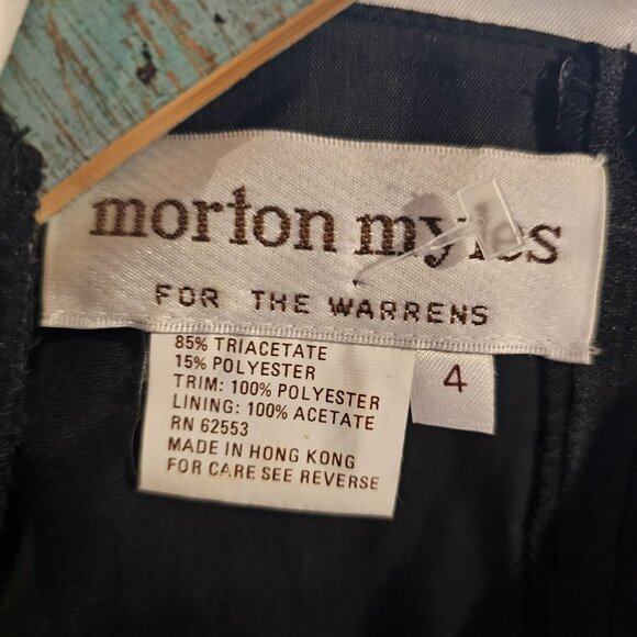 Vintage 80s Morton Myles for the Warrens Cocktail Tuxedo Sheath Style Dress, 4 - Picture 8 of 10